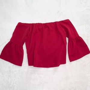 Off the shoulder top with bell sleeves